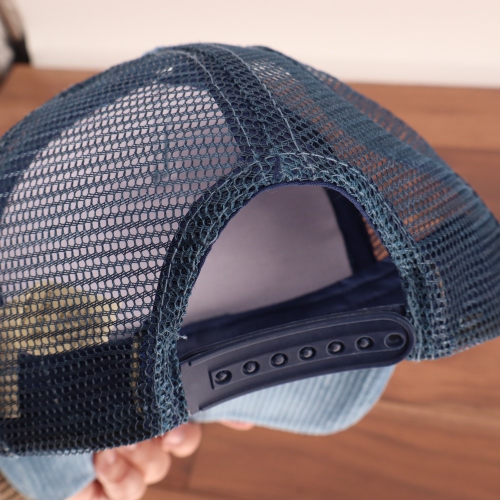 Free People Trucker Hat Women OS Blue Cohen Cord Curved Brim Adjustable Snapback - Picture 4 of 9
